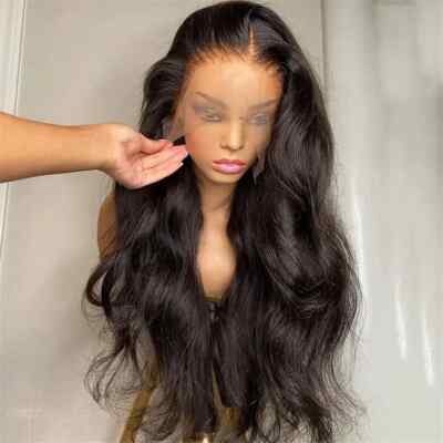 Black Long Wavy Women\'s human hair 13x6 Wig - Unbranded Amazon.com : 13x6 Deep Wave Lace Front Wigs Human Hair Curly  main image 4