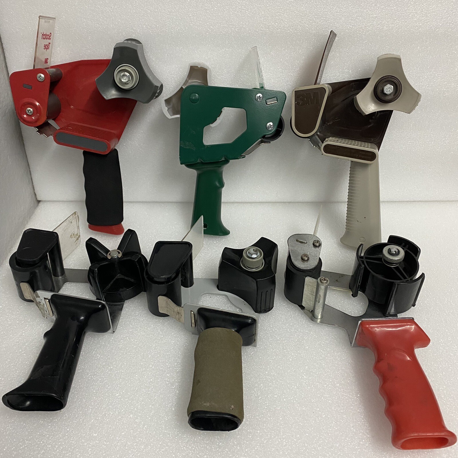 3M Tape Dispenser 29200 Scotch H-180 Industrial Packing- Lot Of 6 Mixed Brand-image