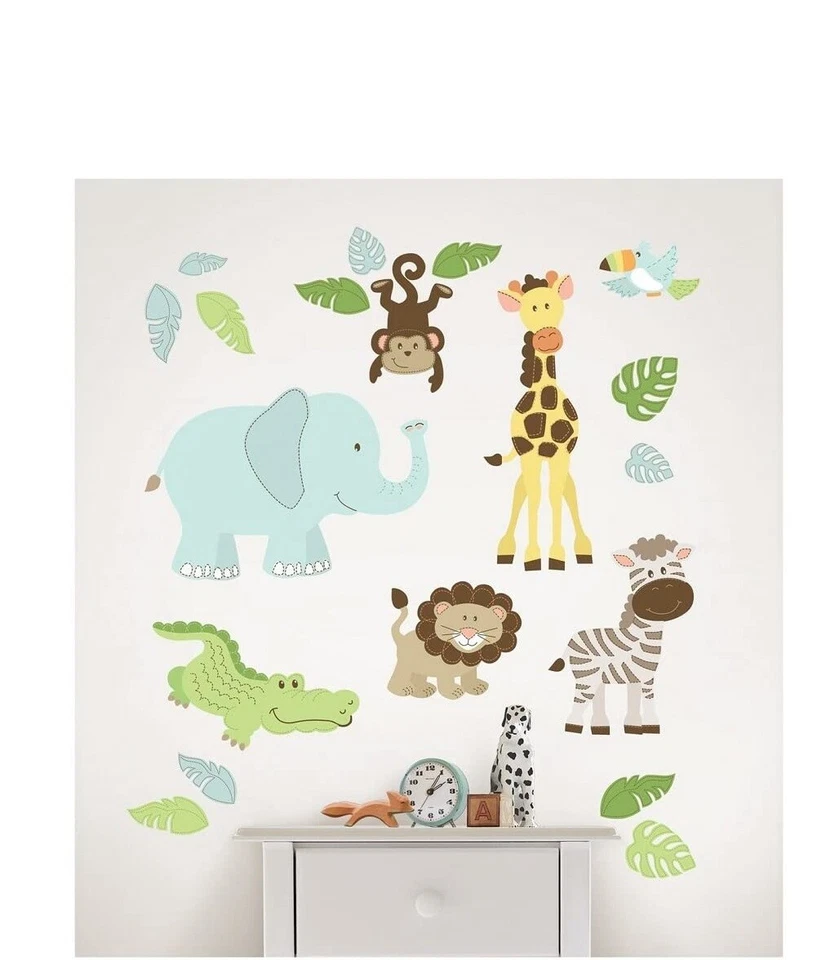 Kit de arte de pared Wall Pops Safari Buddies verde/azul Foto 2 de 2