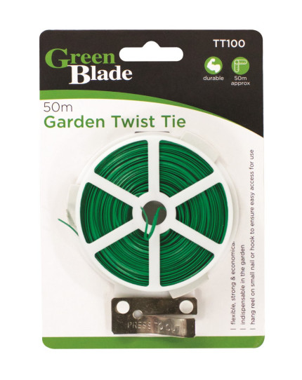 50m Garden Wire Plant twist tie with cutter For Gardening DIY Home Green
