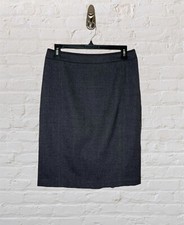 Ted Baker London Gray Wool Skirt 2 Womens Lined Classic Ruffle Pleated Back