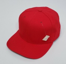 Vtg New Era Pacesetter Red Wool Blend Fitted Cap 7 5/8-7 3/4-7 1/2 USA Made NOS