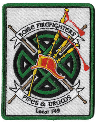 Boise Idaho Pipes & Drums Emerald Society Pipes & Drums - Irish NEW Fire Patch
