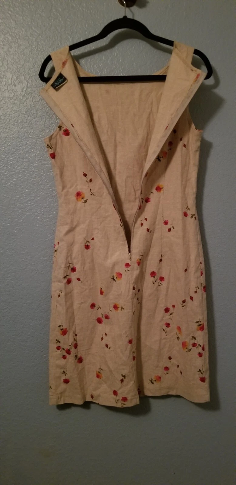 UNDERCOVER Abito Vintage Studio VS Floreale Cottagecore Senza Maniche Cotone Lino Rosa Rose