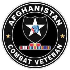 Afghanistan Combat Veteran Bumper Sticker Military Vinyl Soldier Decal 5"
