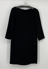 Banana Republic Preowned Women’s Black Dress Long Sleeves Button Accent Size 4