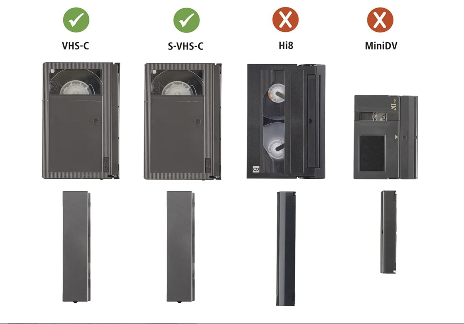 Hama VHSC SVHSC to VHS Cassette Adapter 6 mm, motorised auto player