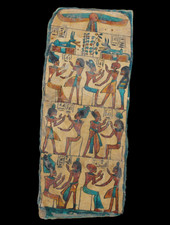 RARE ANCIENT EGYPTIAN ANTIQUE KING RAMSES II and His Wife Nefertari Wood Stella