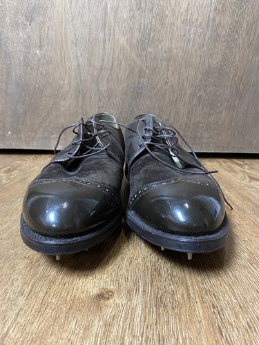 Vintage Footjoy Suede and Leather Brown Golf Shoes 9.5D - Picture 4 of 14