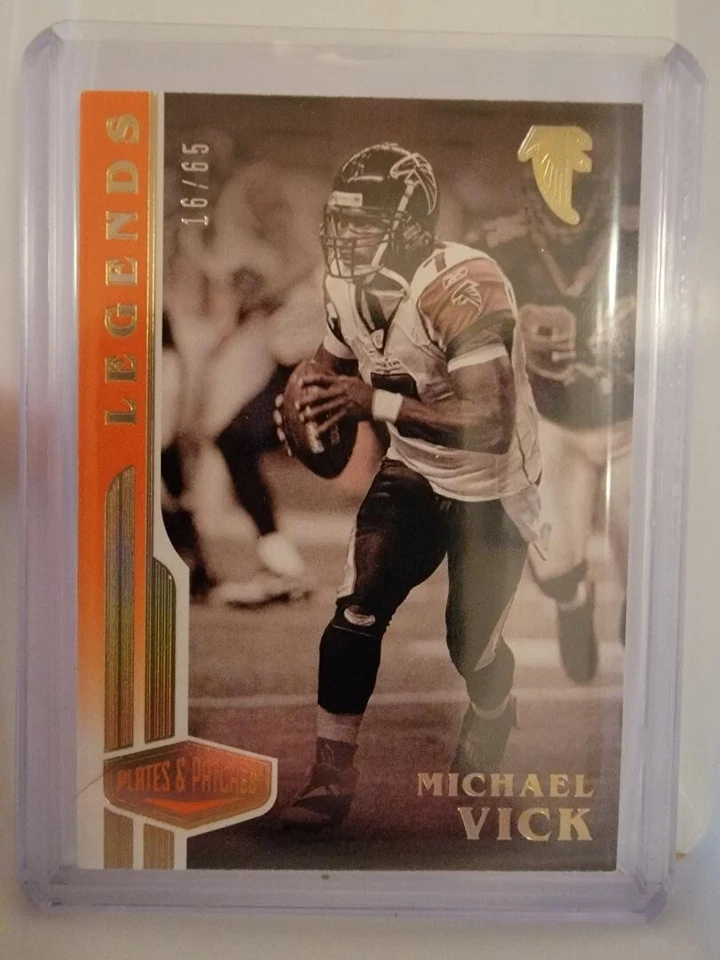 2020 Panini Plates & Patches Michael Vick Legends Orange /65 Atlanta No.140 - Image 3 of 3