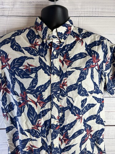Denim & Supply Ralph Lauren Mens XXL Button Up Shirt Blue Red Tropical Hawaiian - Picture 4 of 12