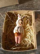 New 3D Dresden Paper Mini Halloween Ornament Trick or Treater Bunny Costume 