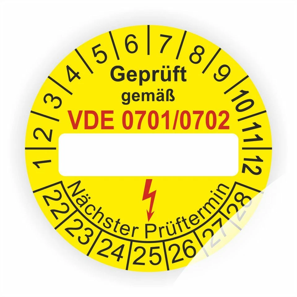 PRINTENGEL Prüfplaketten Geprüft gemäß VDE 701 / 702 Ø:20-30mm Staffelpreise Wartung Siegel