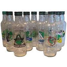 Lot of 11 Different 2000s SoBe Empty Glass 20oz Bottles w/ Caps Y2K Lizard