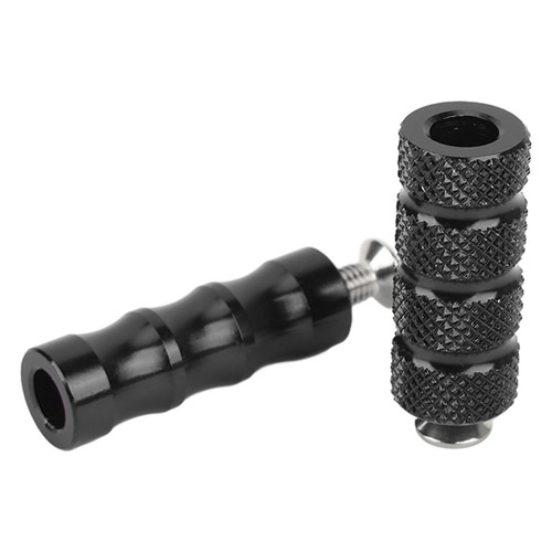 Black 2 Pair Motorcycle Brake Foot Peg CNC Process Plating Precise Fit For M6 - Picture 8 of 12
