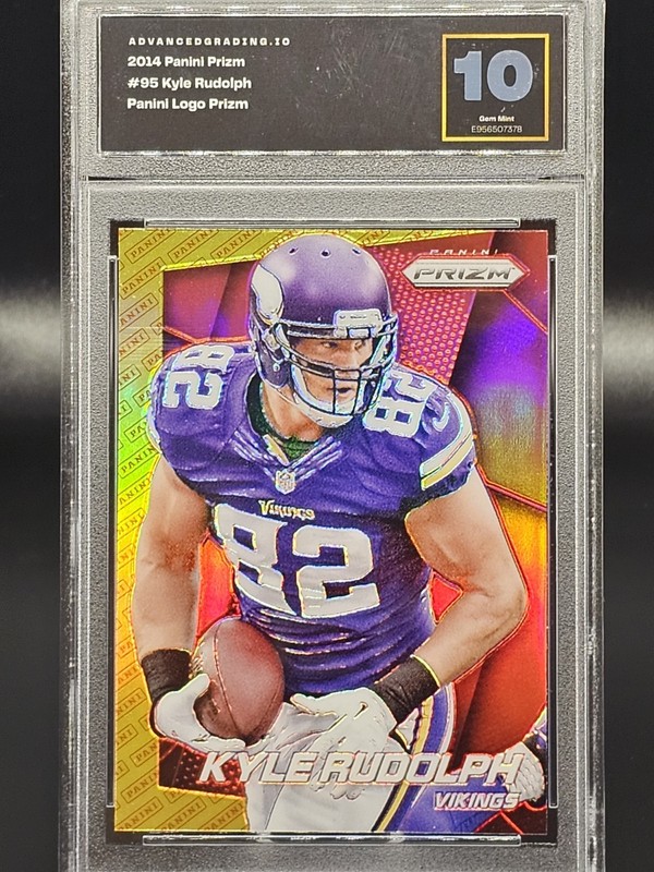 2014 Panini Prizm Kyle Rudolph Red Gold  Logo #95 Minnesota Vikings GEM MINT 10