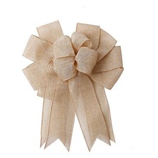 Large Rustic Jute Bows Holiday Ornaments Burlap Wreaths Door Window Hanging