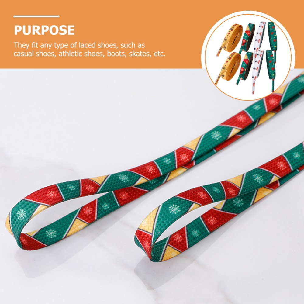APL 4 paia di lacci natalizi lacci piatti per scarpe tagli natalizi
