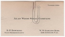 1930s Business Card - Alan Wood Steel - Consh...