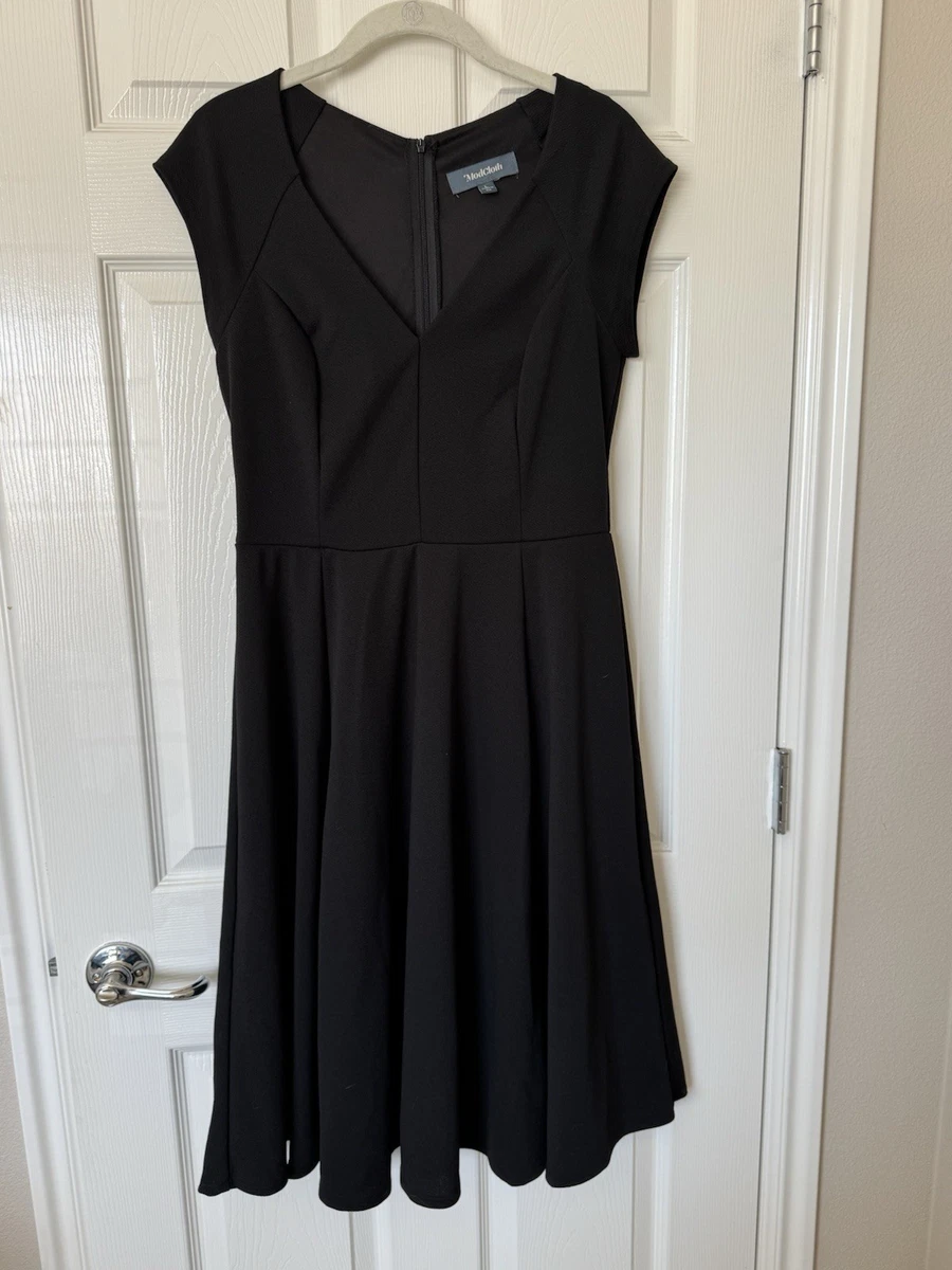 modcloth black dress Modcloth Dresses | Modcloth Black Velvet Lace-Trim Dress Size Medium | Color: Black/White | Size: M
