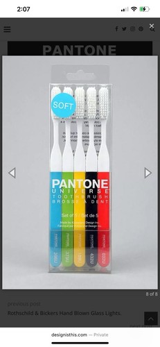 Pantone Universe Toothbrush Made For Kikkerland BROSSE A DENT New In Box Soft
