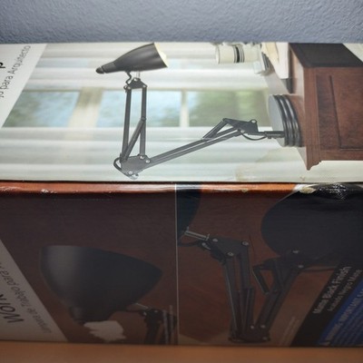 MAINSTAYS 21.75'' High Rich Black Finish Architect Reading Task Desk Lamp NEW NIB