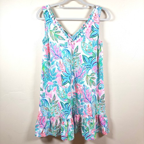 Lilly Pulitzer Camilla Swing Kleid in Resort White Toucan Do It Better L Neu ohne Etikett