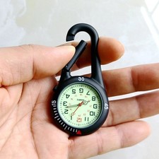 Unisex Carabiner Clip Quartz Pocket Watch Keychain Luminous Nurse Gift