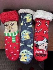Lots of 3 Cozy Fuzzy Soft Warm Non-Slip Sherpa Lined Socks New without Tag