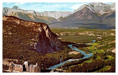 Postcard SCENE Banff National Park Alberta AB AT4469