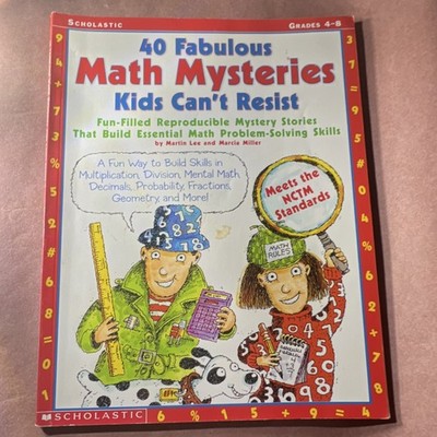 Scholastic 40 Fabulous Math Mysteries, Study Guide, Grades 4-8, Math