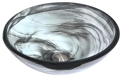 Mezzo Series 17 in. Round Bathroom Vessel Sink with Stain-Resistant Non-Porous S