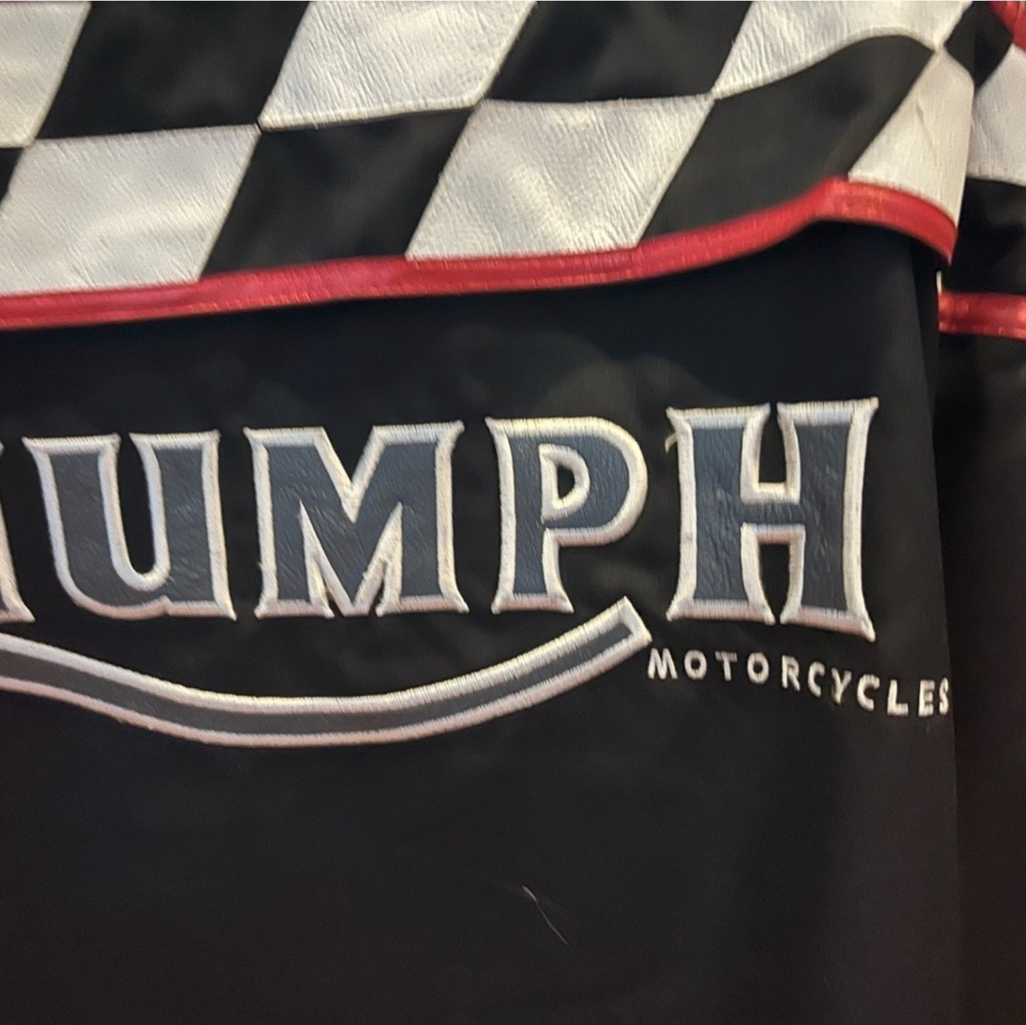 Checkered Triumph Jacket  Size Medium M - image 4
