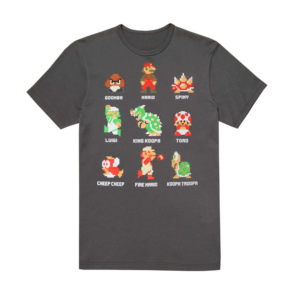 Футболка с пиксельными персонажами Super Mario Bros 2490₽