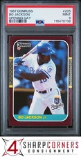 1987 DONRUSS OPENING DAY #205 BO JACKSON RC ROYALS PSA 9