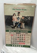 1954 Export Maple Leaf Gardens Calendar Howie Meeker Toronto Maple Leafs March 