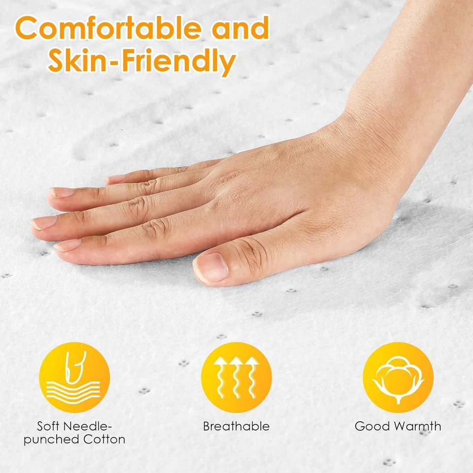 Electric Heated Mattress Pad 150x80cm 100W 6 Heat Settings 8H Auto Off - Image 2 of 4