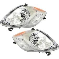 Headlight Set For 2009-2011 Toyota Yaris Hatchback Assembly Driver and Passenger