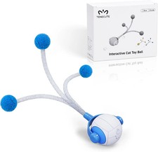 Cat Toys for Indoor Cats, Interactive Cat Toy Ball with Pom-Pom Tails, Automatic