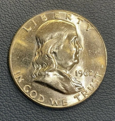1962 Franklin Half Dollar - 90% Silver Half Dollar - Brilliant Uncirculated