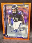 2025 Topps Chrome Mike Green RC Orange Refractor Auto #22/25 Ravens RA-MG