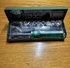 Vintage Sk Tools 14 Drive Sae Socket Set Ratchet 15pc 4915 Usa Sealed