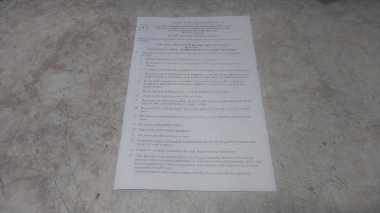 Atrix VACOSE110 120V Omega Supreme Plus Electronic Vacuum