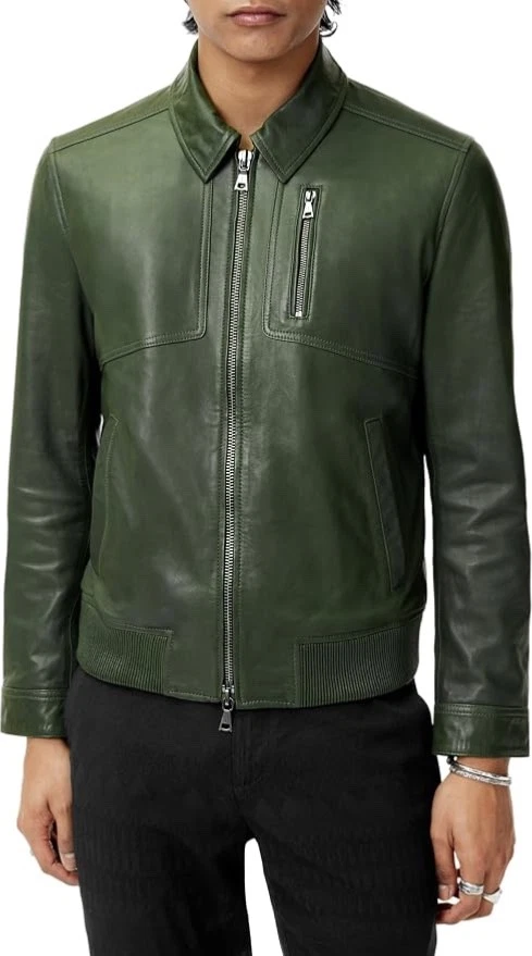 CHIPIE LEATHER オリーブグリーンジャケット Mサイズ 25+ Green Leather Coats, Jackets & Vests for Men for sale