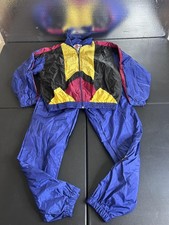 Vintage Industrie World Track Suit Youth Large Colorblock Nylon Jacket Pants 90s