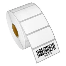 Etiqueta térmica directa de 2 x 1 pulgada, compatible [2"x1"] 4 Rolls-Adhesive