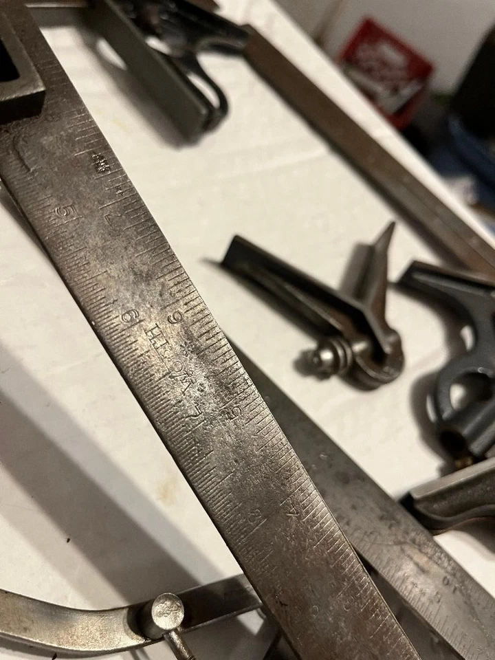 Starrett 18 Inch Combination Square, micrometer, other brand squares - Image 2 of 4