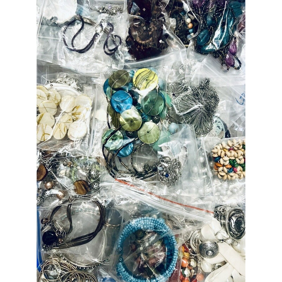 3 Lb All Wearable Jewelry Lot Vintage To Now Necklaces Bracelets