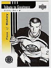 2002-03 UD PIECE OF HISTORY #116 BOBBY ORR Boston Bruins Hockey Card