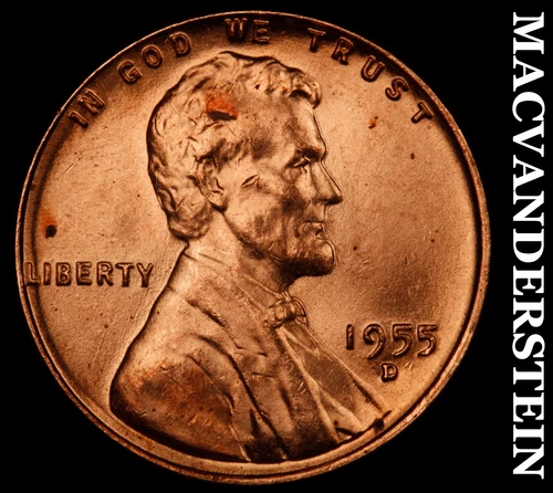 1955-D Lincoln Wheat Cent- Choice Gem Brilliant Uncirculated No Reserve #J1562